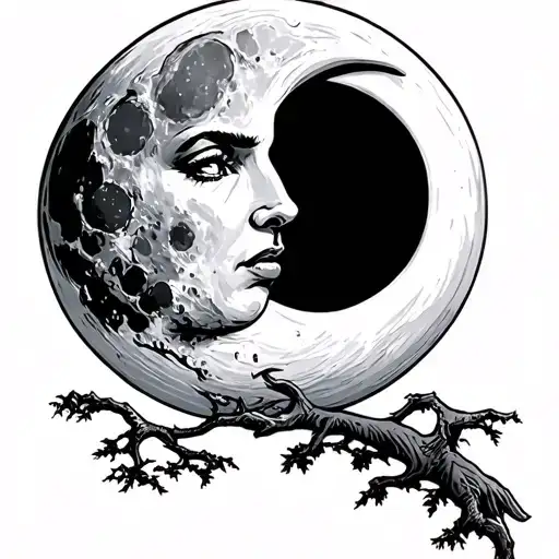 Moon With 1930 Cartoon Style