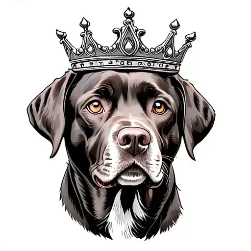 Chocolate Lab With Crown