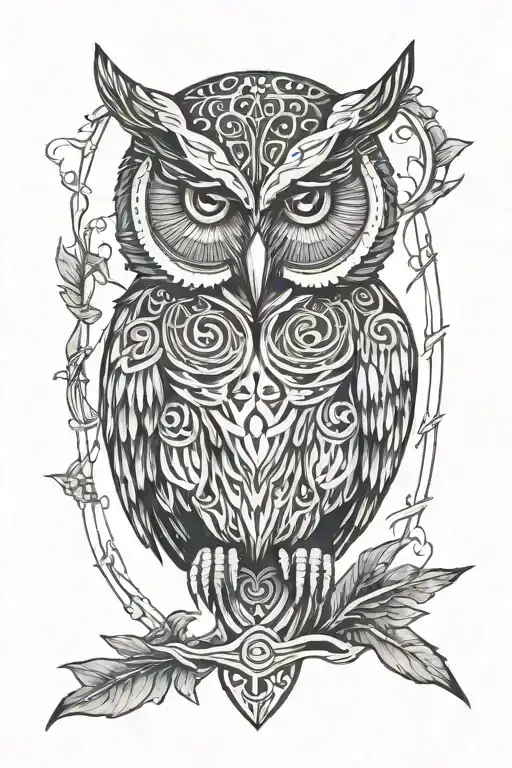 Owl Compara Runes Engraved