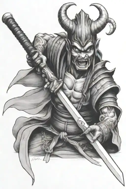 Demon Samurai With Sword