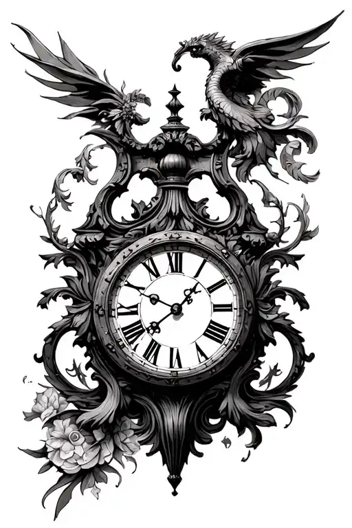 An Antique Roman Style Clock With Roman Numerals