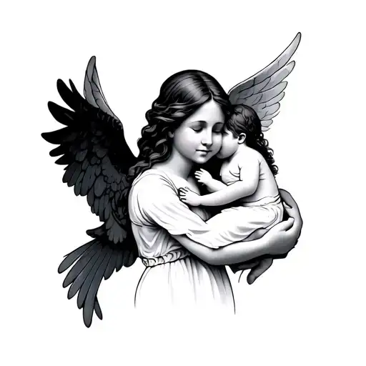 Mom Holding Angel Baby