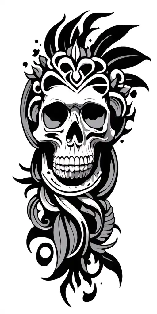 Maori Skull Surrounded