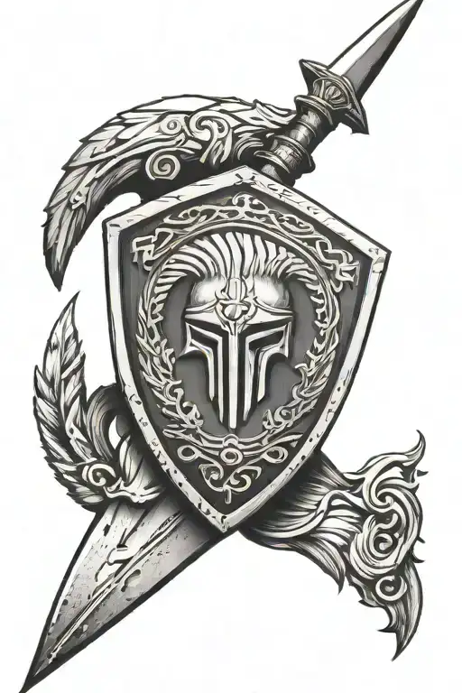 Spartan Shield And Spear