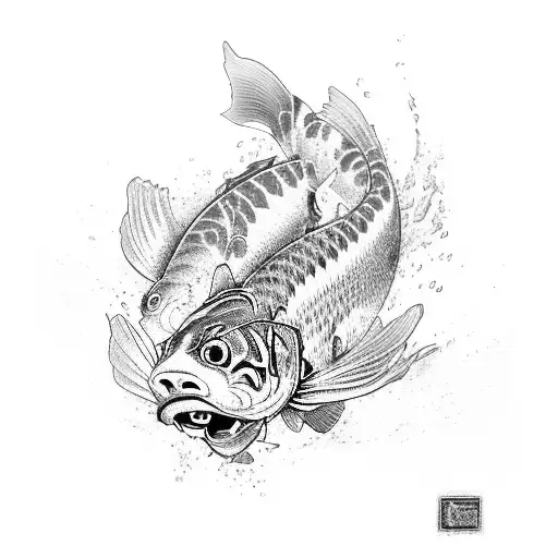 Koi Fish Fight With Tiger
