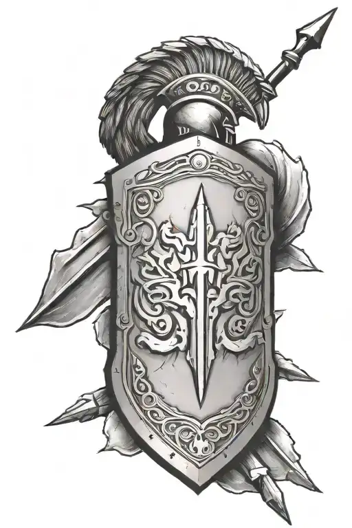 Spartan Shield And Spear