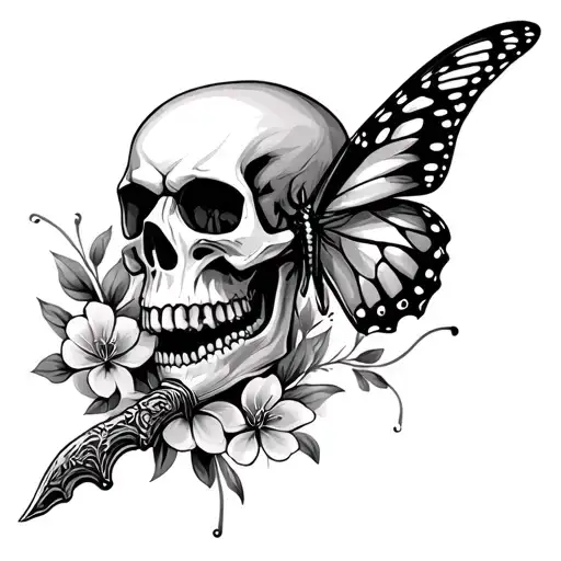 Skull And Butterflyknife