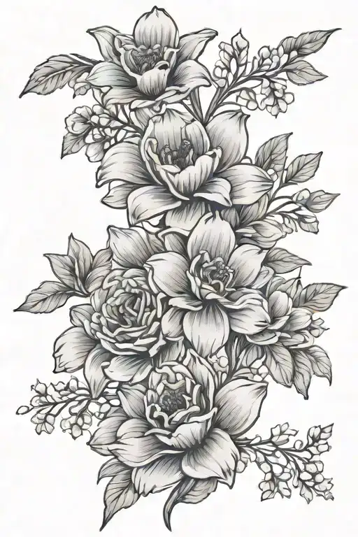 The Number 13 And April Birth Flowers On Spine