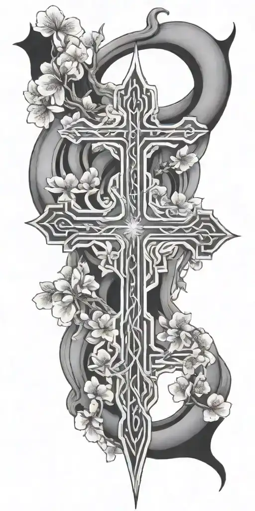 Cherry Blossom Tree Intertwined Symbolizing Strength And Resilience