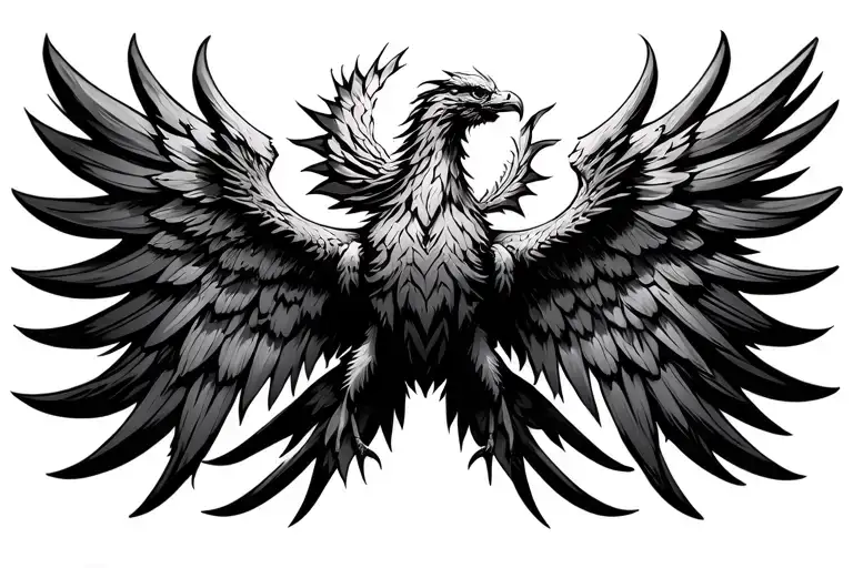 Phoenix With Spread Wings