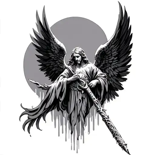 Seraphim Describes In Bible Mixed With Cadaceus Staff