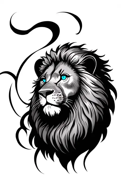 Lion With Blue Eyes