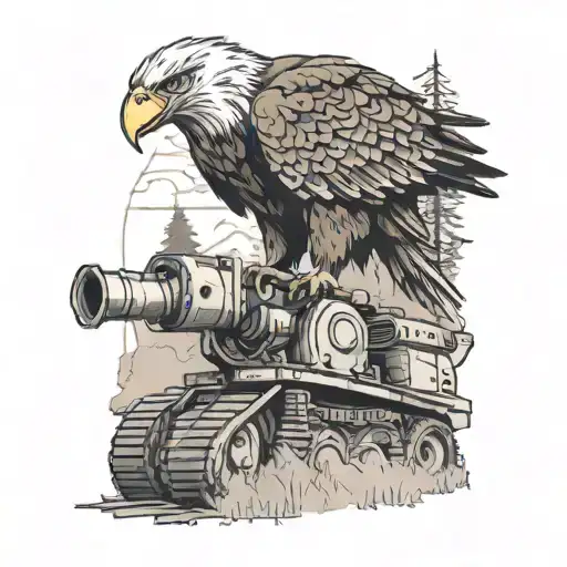 A Majestic Eagle Perched On A Heavy Equipment Machine In A North American Wilderness Setting