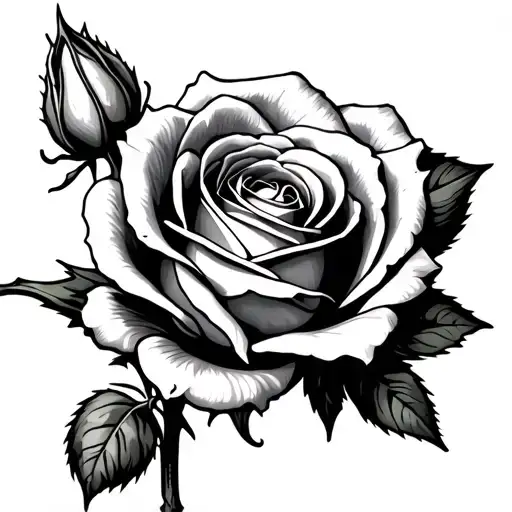 Rose Bud With The Rose Flower Coming Apart