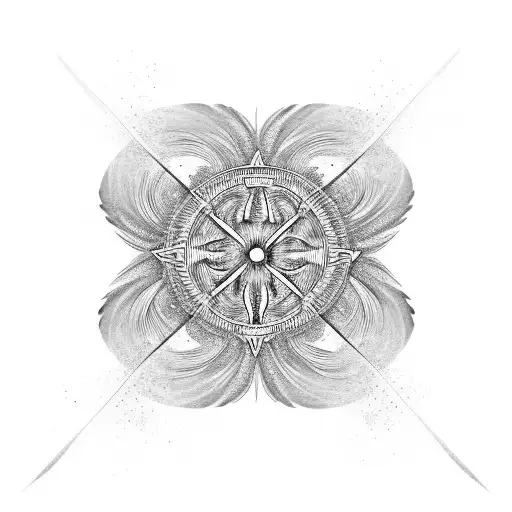 Beach Sun Palm Tree Waves Realistic Mandala