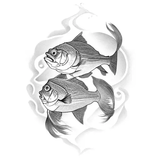 Couple Fish With Om Mani Padmi Hum