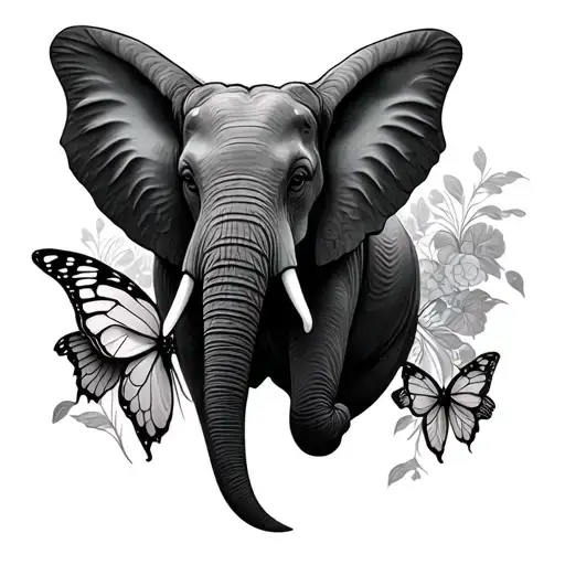Elephant And Butterfly