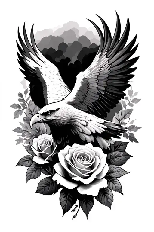 Sea Eagle And Roses