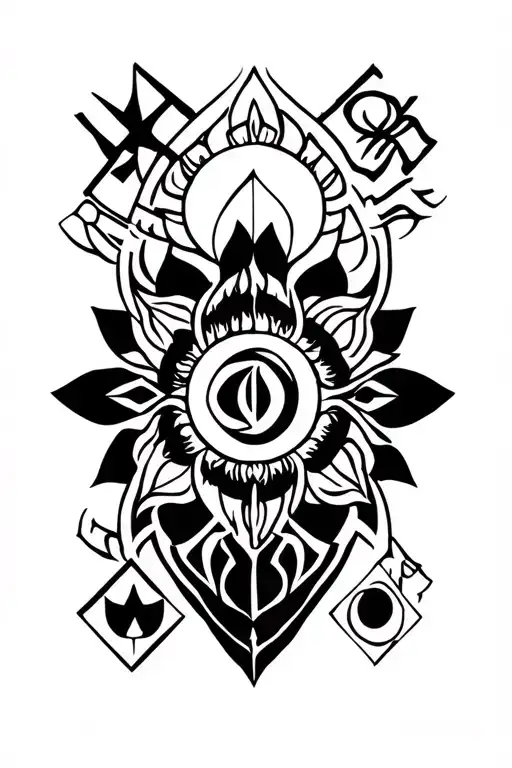 Avater The Last Airbender Elements Symbols With Order Of The White Lotus Symbol In A Tribal Setting