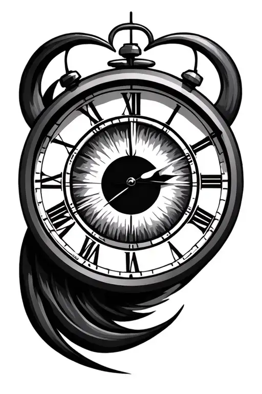 Capricorn Minimalistic Clock Eye Geometric Pattern