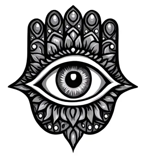 Hamsa Hand With The Evil Eye Sockets