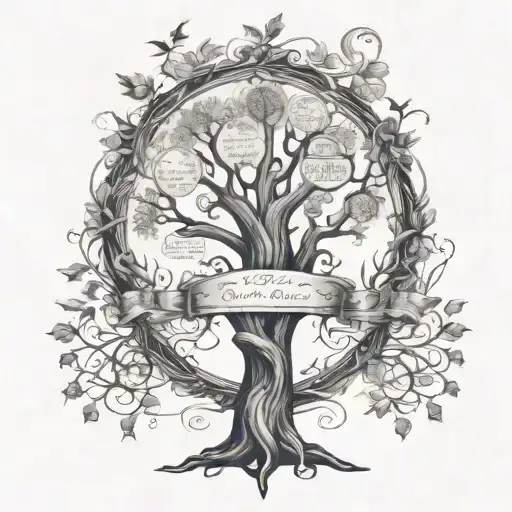 A Family Tree Intertwined With Intricate Christian Symbols