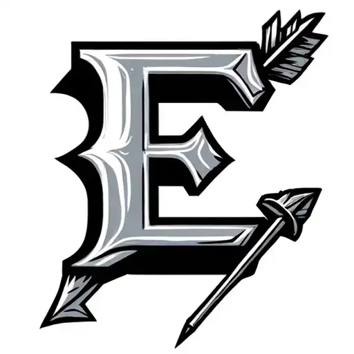 Letter E With An Arrow