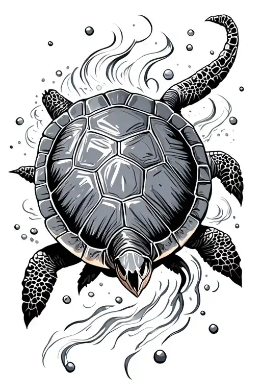 Turtle With Poseidon