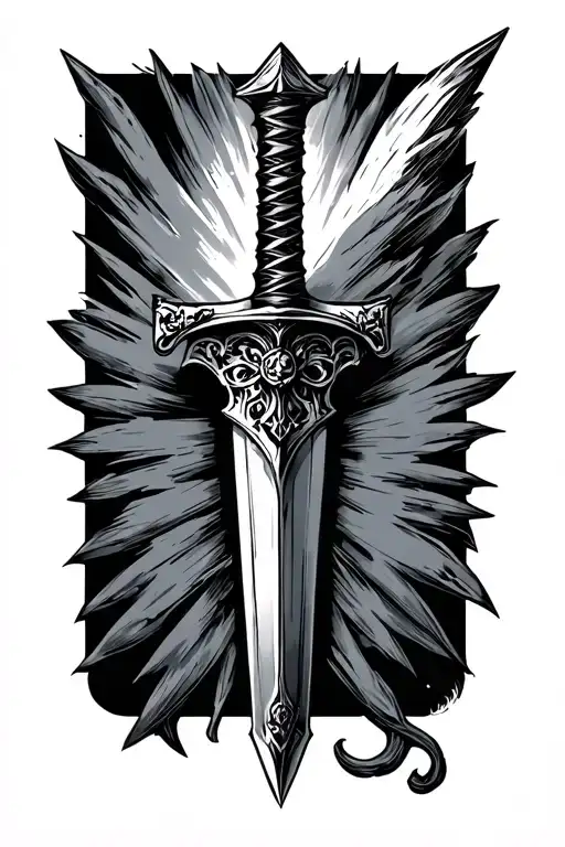 Dagger With Room For Text On Blade