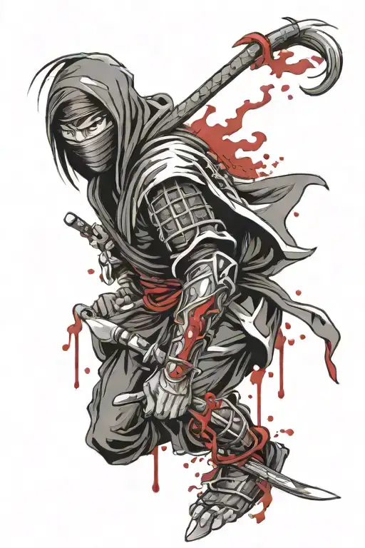 Dark Sakura Ninja With Blood Drippin