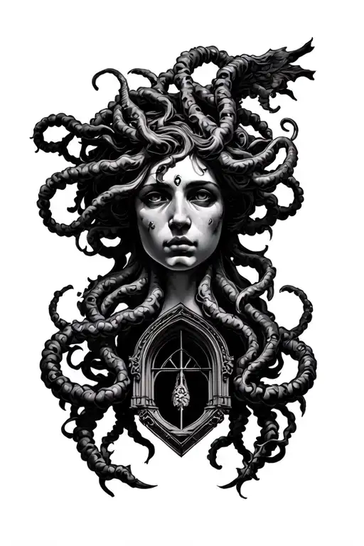 Medusa And Cathedral Intertwined