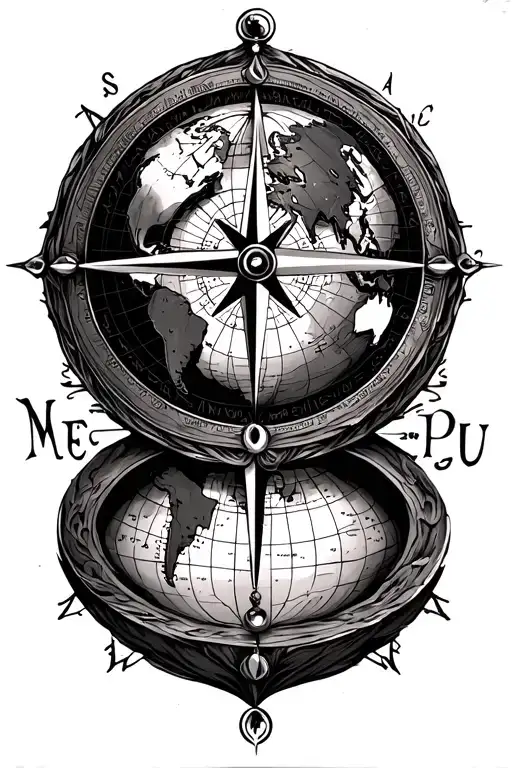 Compass And World Map