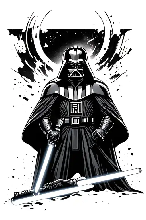 Star Wars Darth Vader With Lightsaber Japanese Style Edo Era