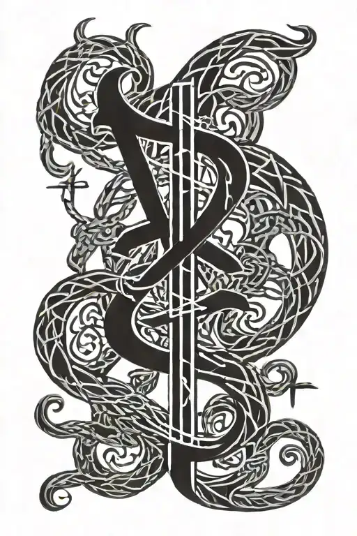 Norse Runes Tattoo Depicting Veins Transforming