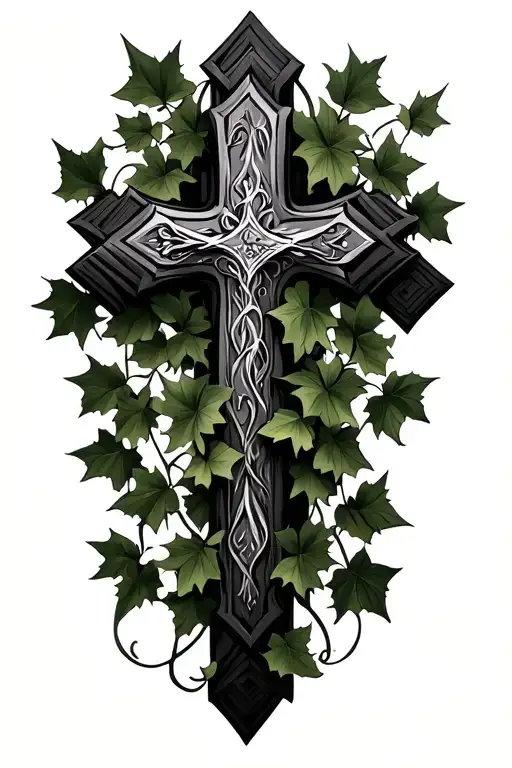 Cross With Ivy Leaves