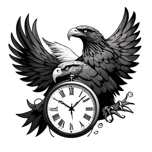 3 Clocks With An Eagle