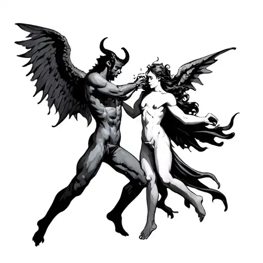 Devil And Angel Fighting