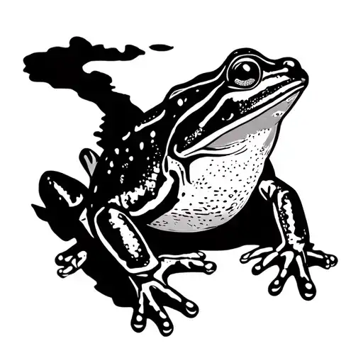 Outline Of Island Of Puerto Rico With Coqui Frog In The Middle