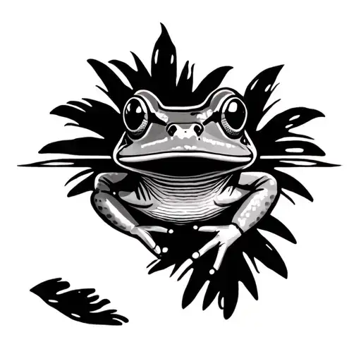 Outline Of Island Of Puerto Rico With Coqui Frog In The Middle