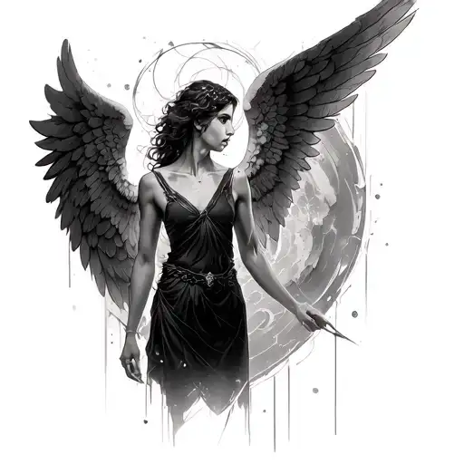 Kayden James In Scrypt Fine Line With Angel Wings