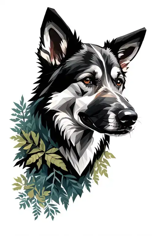 Forest Dog Geometric Design Incorporating Elements