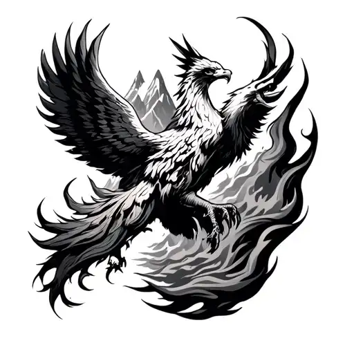 Mountains Rising Phoenix From Fire