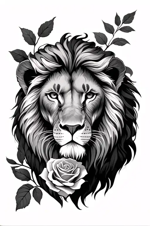Lion And Rose