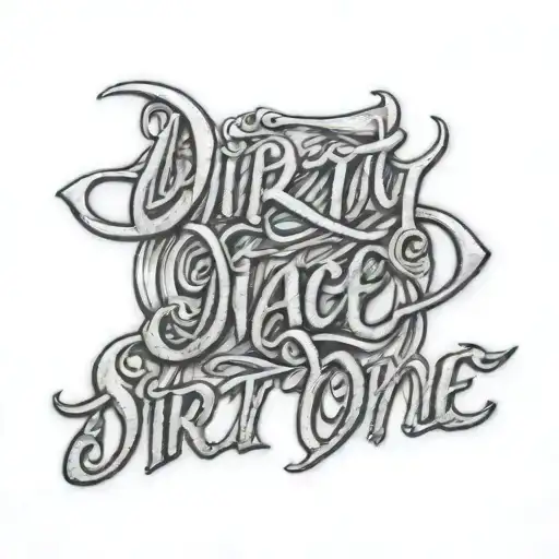 Cursive Lettering Tattoo That Reads Dirty One