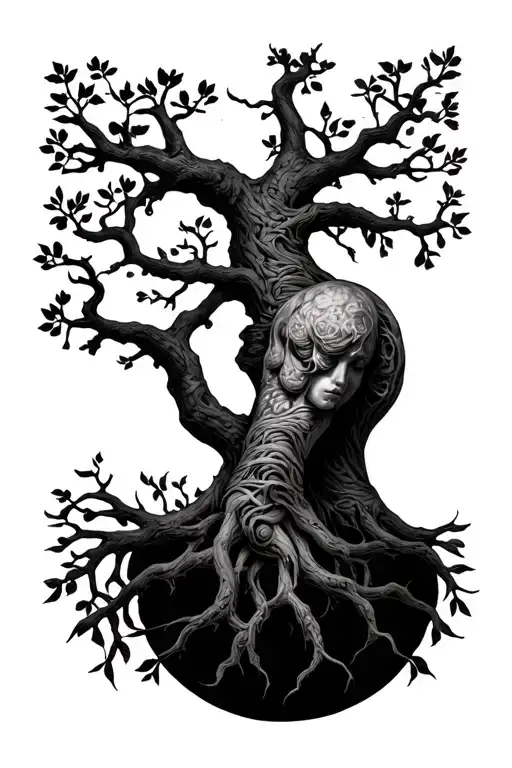 Tree Of Life Intertwined With A Human Body