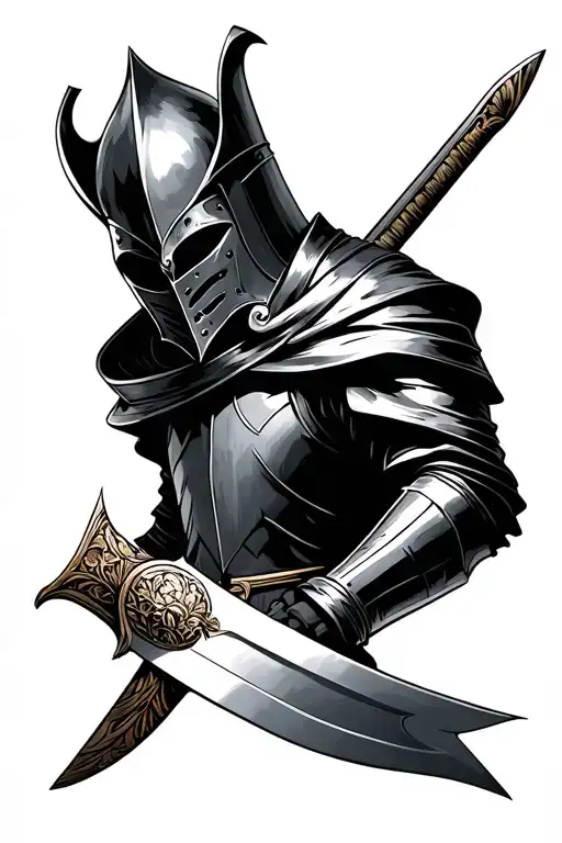 Knight With Sword Wrapped Po