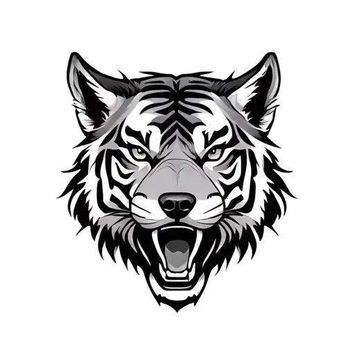 Wolf Head And Tiger Head