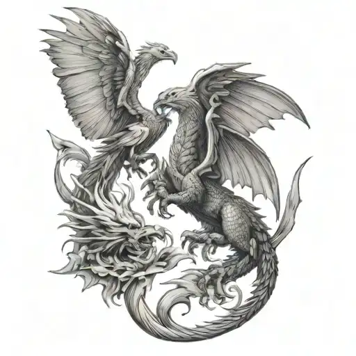 Dragon And Eagle Fighting