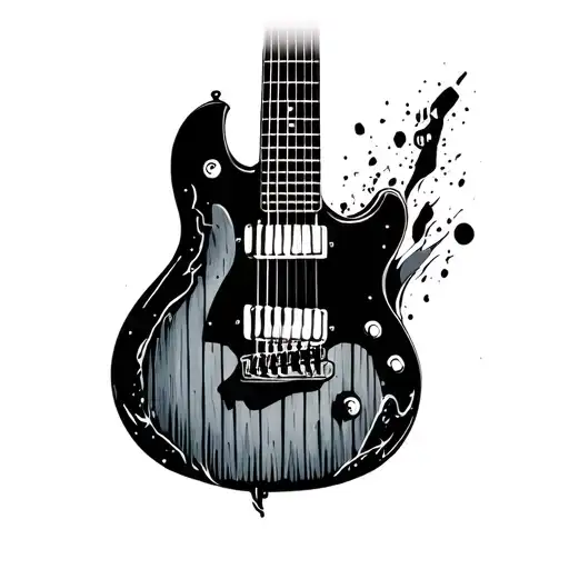 Guitar With Piano Keys Shaped Like