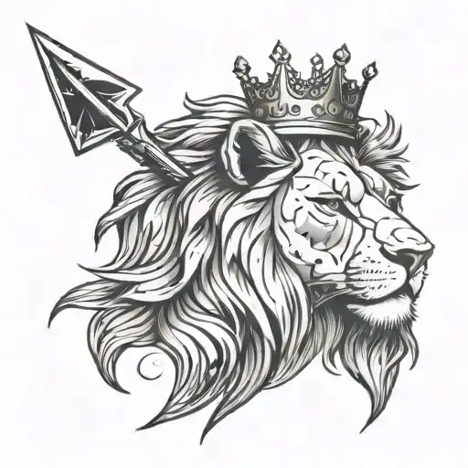 Lion Crown Dots Dashes Arrow